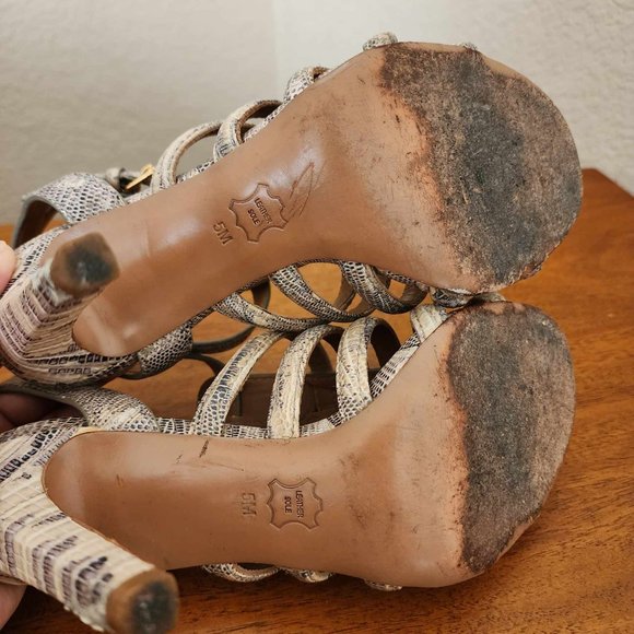 Tory Burch Charlene Snake Strappy Sandals - Size 5 - Picture 2 of 7